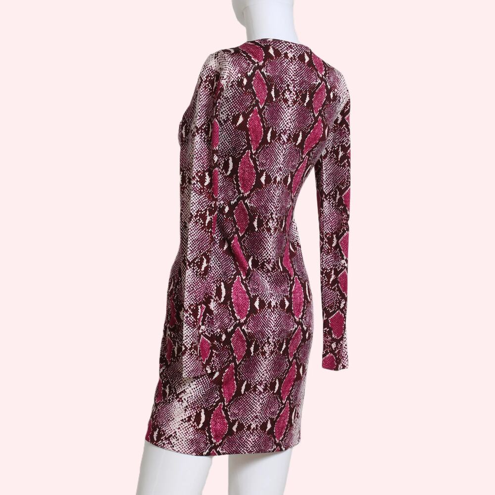 Diane Von Furstenberg Pink Silk Python Snake Anim… - image 7